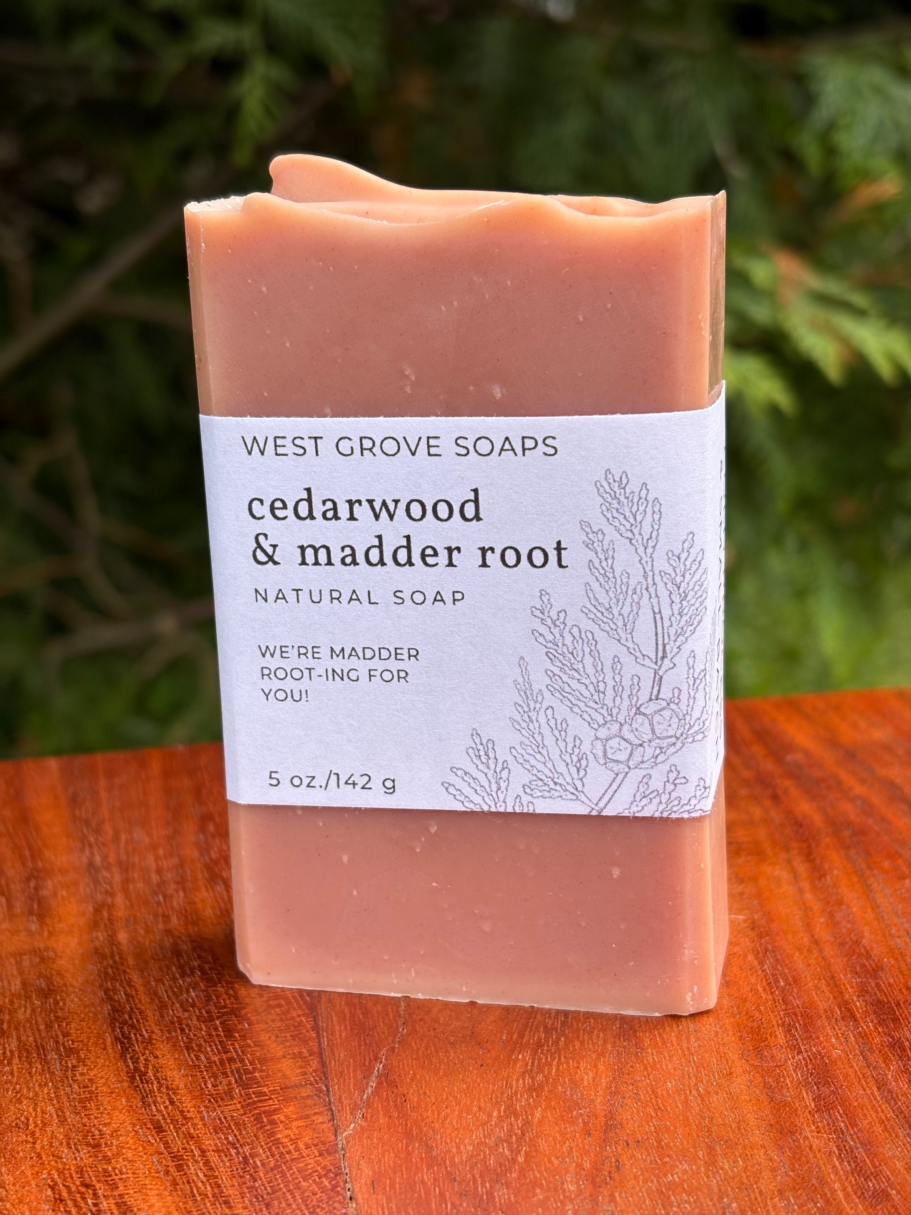 Cedarwood & Madder Root 5 oz. Body Bar Soaps - Signature Suds Collection - Plant-Based