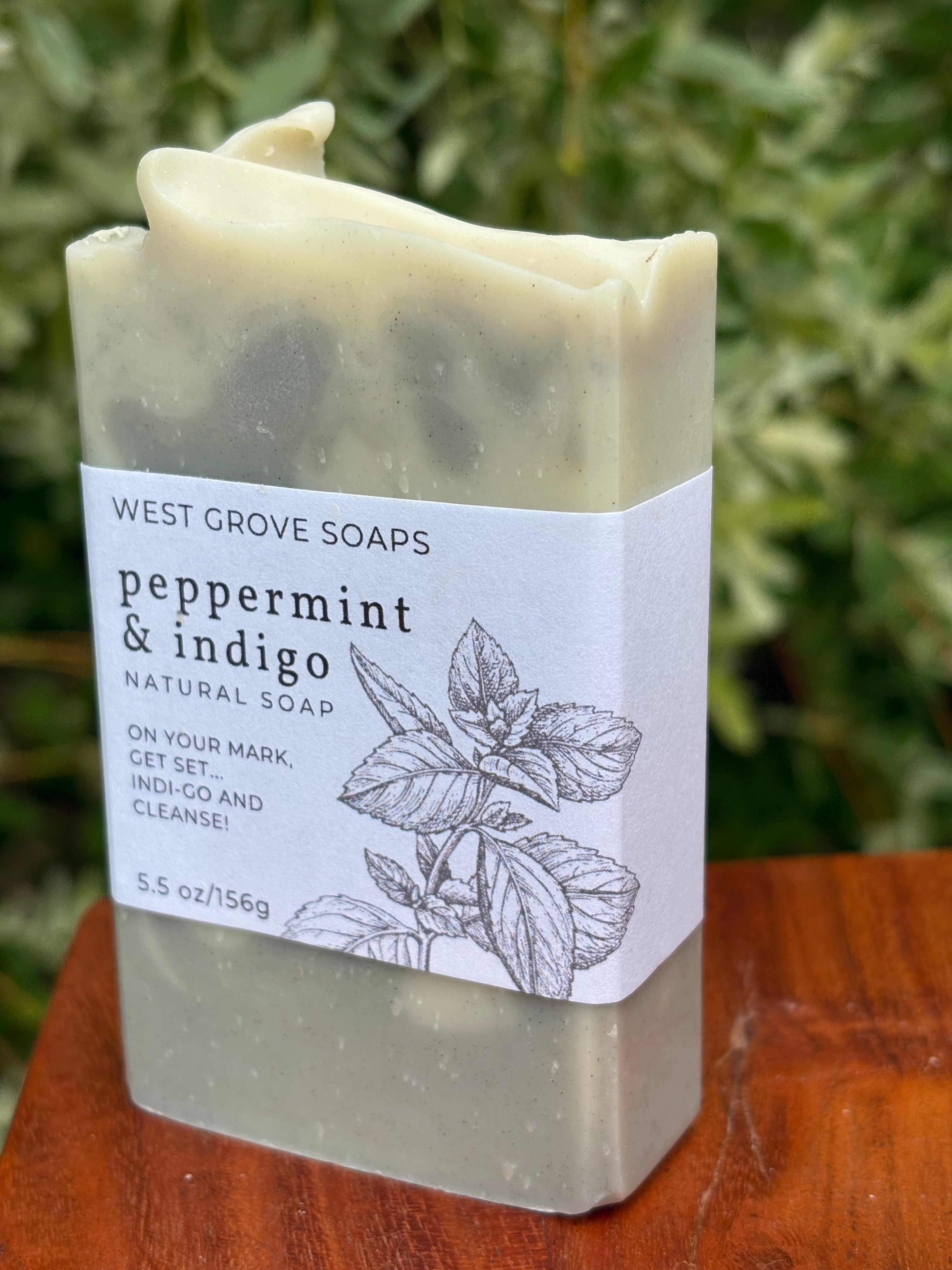 Peppermint & Indigo 5 oz Bar Soap - Signature Suds Collection - Plant-Based
