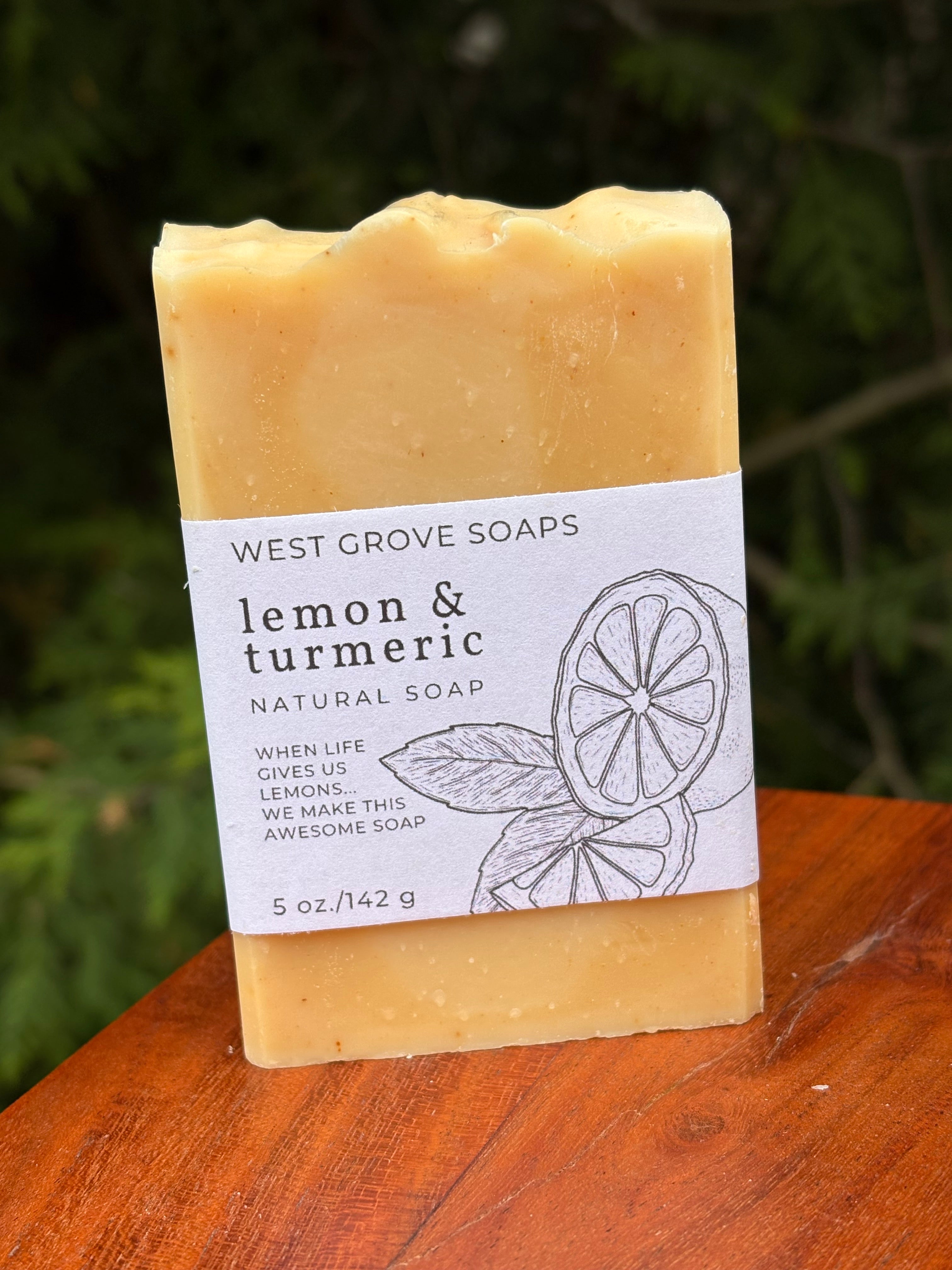 Lemon & Turmeric 5 oz Body Bar Soap - Signature Suds Collection - Plant-Based