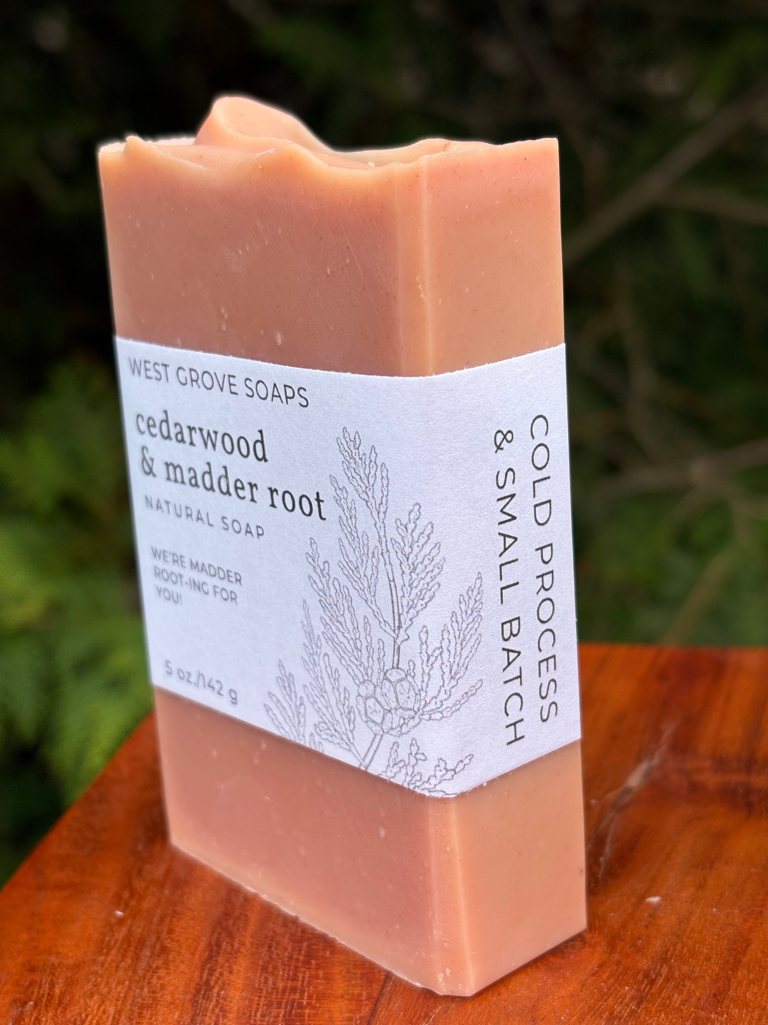 Cedarwood & Madder Root 5 oz. Body Bar Soaps - Signature Suds Collection - Plant-Based