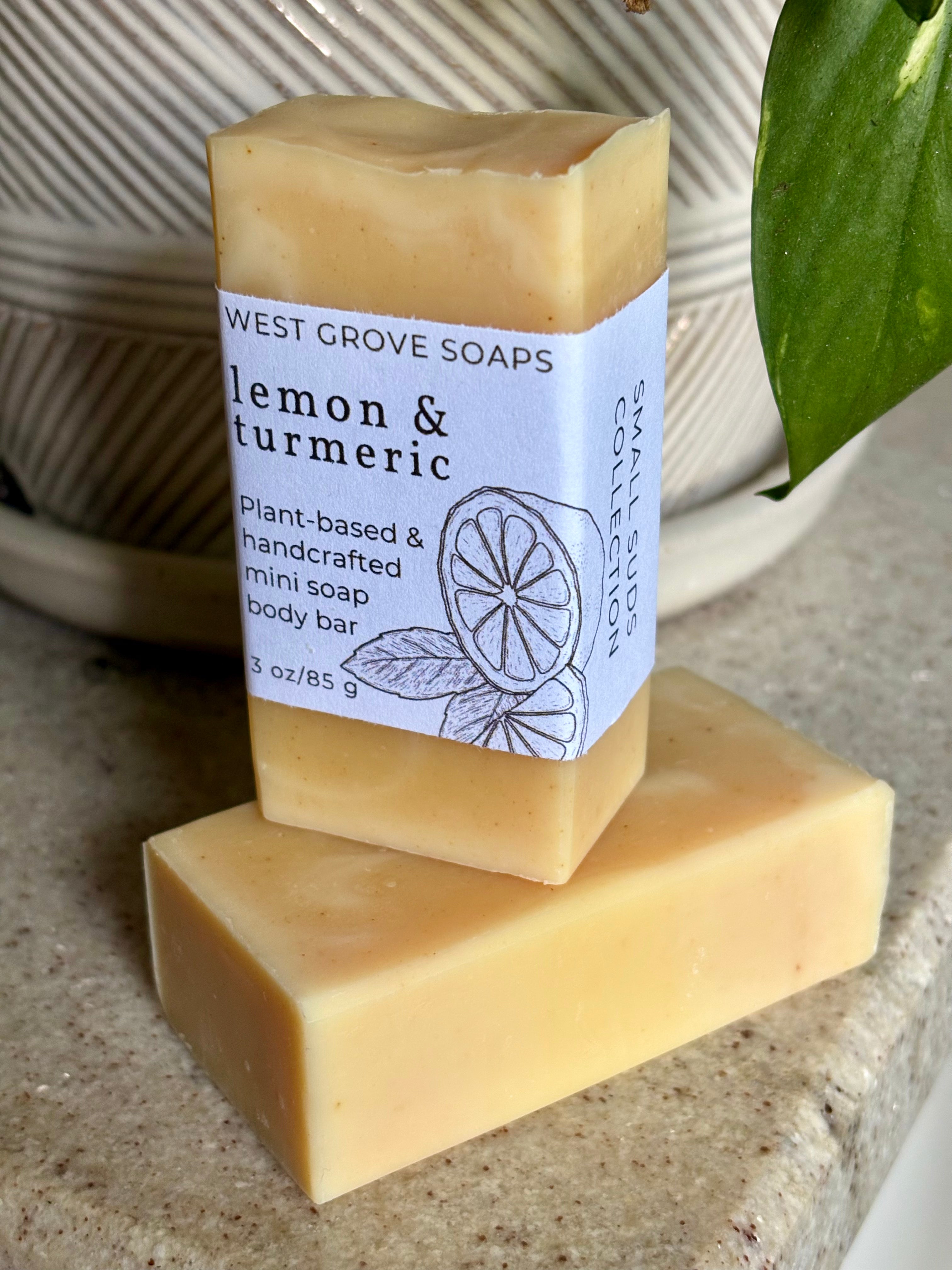 Lemon & Turmeric 3 oz Body Bar Soap - Small Suds Collection - Plant-Based