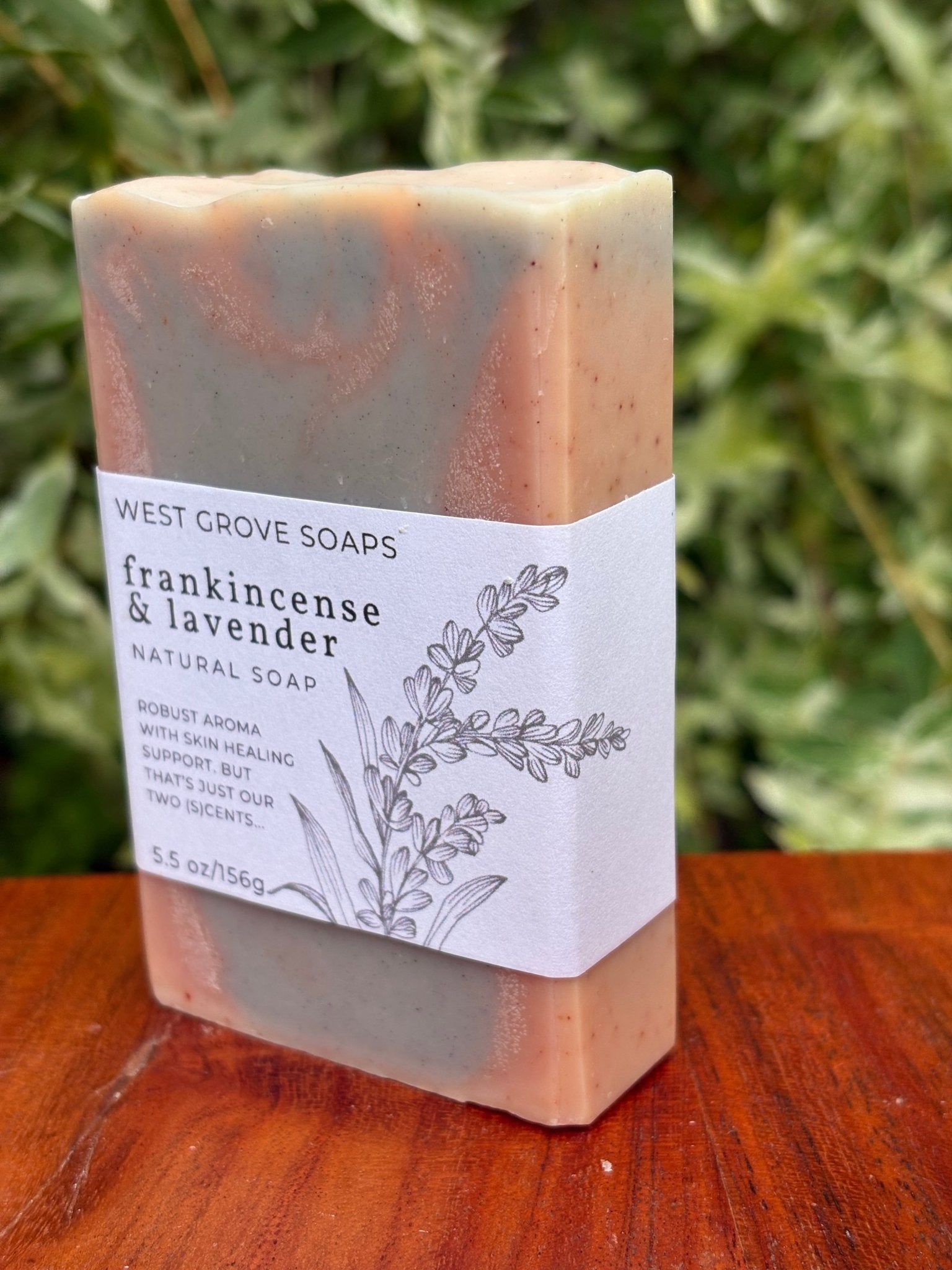 Lavender & Frankincense 5 oz. Body Bar Soap - Signature Suds Collection - Plant - Based - West Grove Soaps